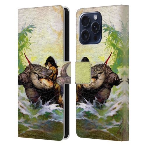 Frank Frazetta Fantasy Monster Out Of Time Leather Book Wallet Case Cover For Apple iPhone 16 Pro Max