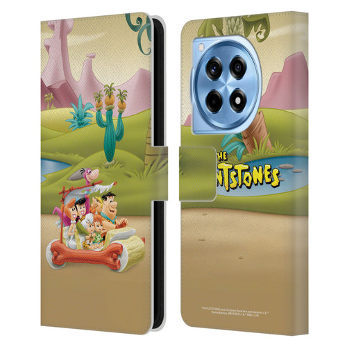 The Flintstones Characters Stone Car Leather Book Wallet Case Cover For OnePlus 12R