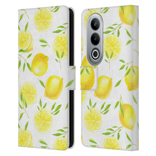 Katerina Kirilova Fruits & Foliage Patterns Lemons Leather Book Wallet Case Cover For OPPO OnePlus Ace 3V 5G
