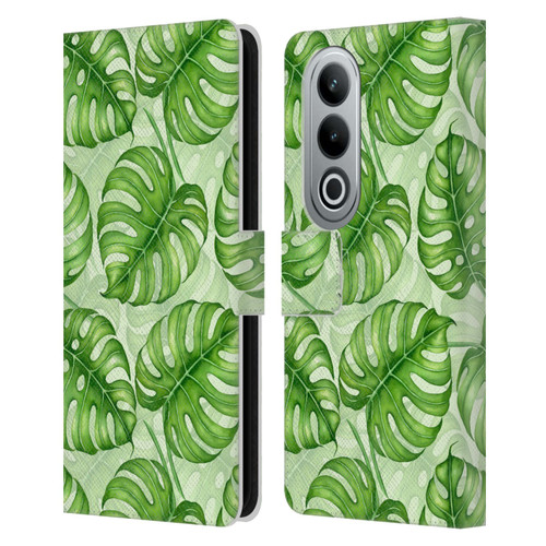 Katerina Kirilova Fruits & Foliage Patterns Monstera Leather Book Wallet Case Cover For OPPO OnePlus Ace 3V 5G