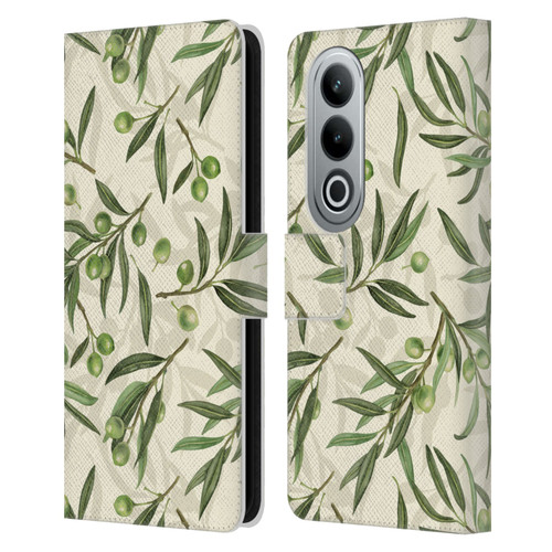 Katerina Kirilova Fruits & Foliage Patterns Olive Branches Leather Book Wallet Case Cover For OPPO OnePlus Ace 3V 5G