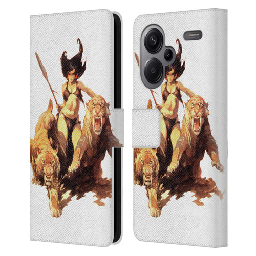 Frank Frazetta Fantasy The Huntress Leather Book Wallet Case Cover For Xiaomi Redmi Note 13 Pro Plus 5G