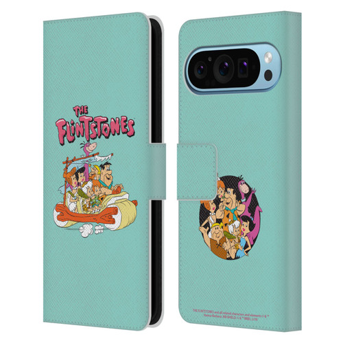 The Flintstones Graphics Family Leather Book Wallet Case Cover For Google Pixel 9 / Pixel 9 Pro