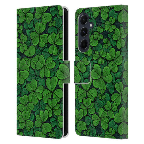 Katerina Kirilova Fruits & Foliage Patterns Clovers Leather Book Wallet Case Cover For Samsung Galaxy A55 5G
