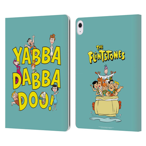 The Flintstones Graphics Yabba-Dabba-Doo Leather Book Wallet Case Cover For Apple iPad Air 13 2024