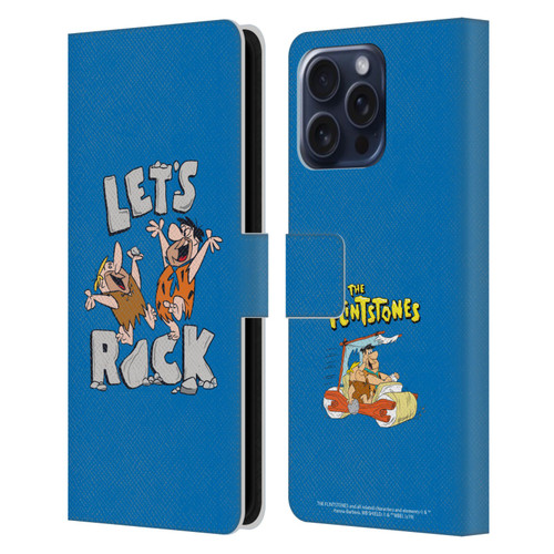 The Flintstones Graphics Fred And Barney Leather Book Wallet Case Cover For Apple iPhone 16 Pro Max