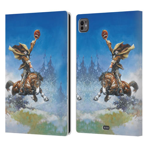 Frank Frazetta Medieval Fantasy Headless Horseman Leather Book Wallet Case Cover For Apple iPad Pro 11 M4 2024