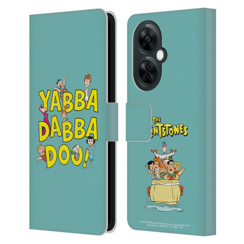 The Flintstones Graphics Yabba-Dabba-Doo Leather Book Wallet Case Cover For OnePlus Nord CE 3 Lite 5G