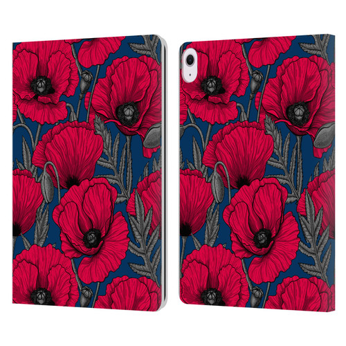 Katerina Kirilova Floral Patterns Night Poppy Garden Leather Book Wallet Case Cover For Apple iPad Air 13 2024