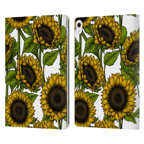 Katerina Kirilova Floral Patterns Sunflowers Leather Book Wallet Case Cover For Apple iPad Air 13 2024