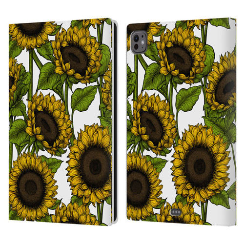 Katerina Kirilova Floral Patterns Sunflowers Leather Book Wallet Case Cover For Apple iPad Pro 11 M4 2024