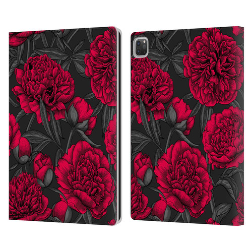 Katerina Kirilova Floral Patterns Night Peony Garden Leather Book Wallet Case Cover For Apple iPad Pro 13 M4 2024