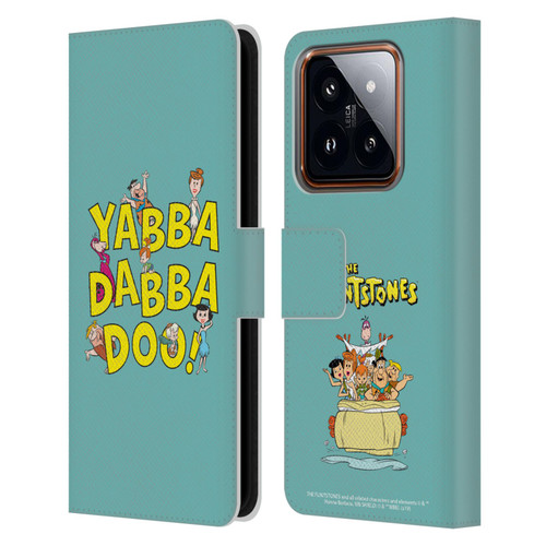The Flintstones Graphics Yabba-Dabba-Doo Leather Book Wallet Case Cover For Xiaomi 14