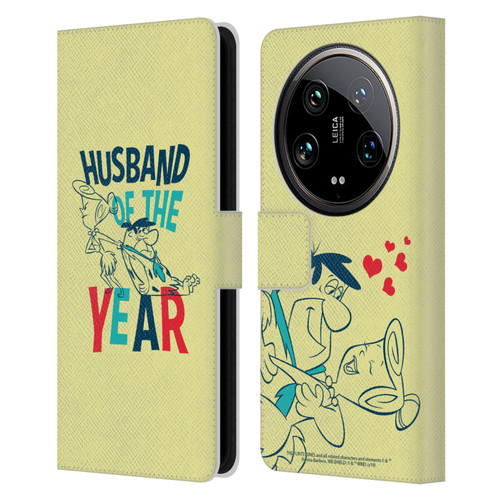 The Flintstones Graphics Husband Of The Year Leather Book Wallet Case Cover For Xiaomi 14 Ultra