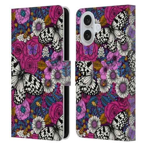 Katerina Kirilova Floral Patterns Colorful Garden Leather Book Wallet Case Cover For Apple iPhone 16