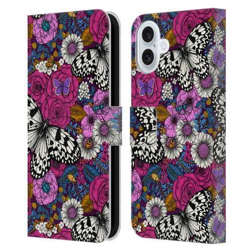 Katerina Kirilova Floral Patterns Colorful Garden Leather Book Wallet Case Cover For Apple iPhone 16 Plus
