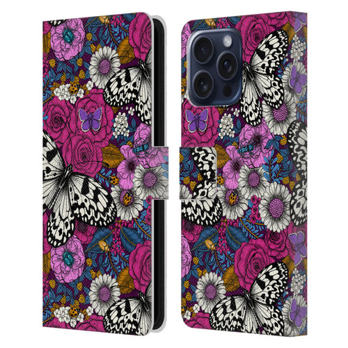 Katerina Kirilova Floral Patterns Colorful Garden Leather Book Wallet Case Cover For Apple iPhone 16 Pro Max