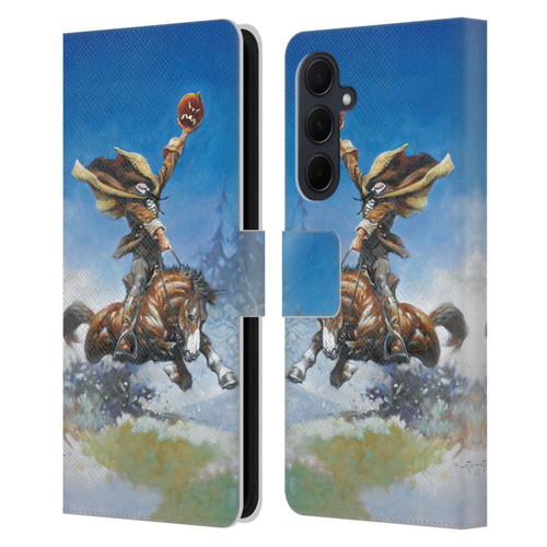 Frank Frazetta Medieval Fantasy Headless Horseman Leather Book Wallet Case Cover For Samsung Galaxy A35 5G