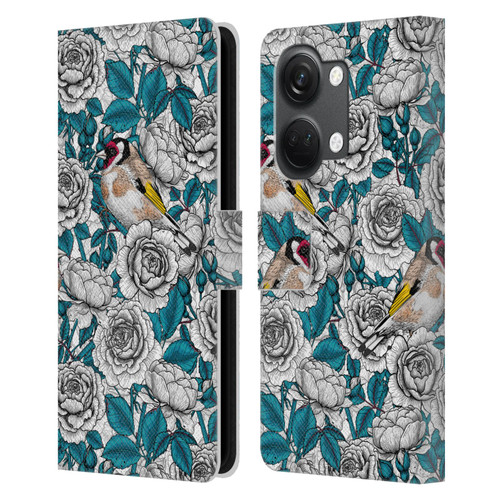 Katerina Kirilova Floral Patterns White Rose & Birds Leather Book Wallet Case Cover For OnePlus Nord 3 5G