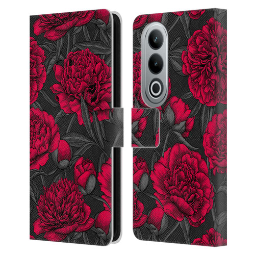 Katerina Kirilova Floral Patterns Night Peony Garden Leather Book Wallet Case Cover For OPPO OnePlus Ace 3V 5G
