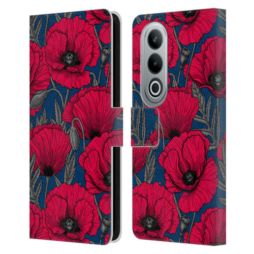 Katerina Kirilova Floral Patterns Night Poppy Garden Leather Book Wallet Case Cover For OPPO OnePlus Ace 3V 5G