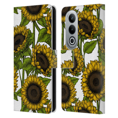 Katerina Kirilova Floral Patterns Sunflowers Leather Book Wallet Case Cover For OPPO OnePlus Ace 3V 5G