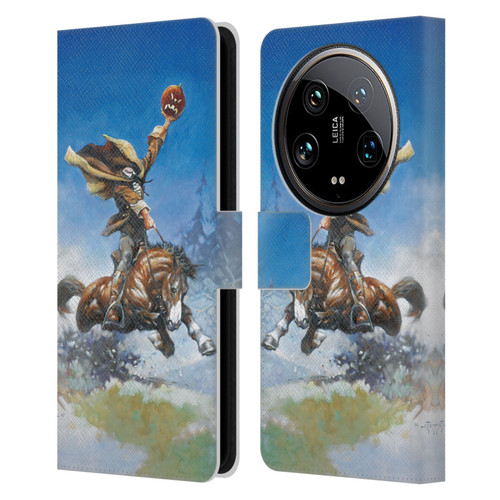 Frank Frazetta Medieval Fantasy Headless Horseman Leather Book Wallet Case Cover For Xiaomi 14 Ultra