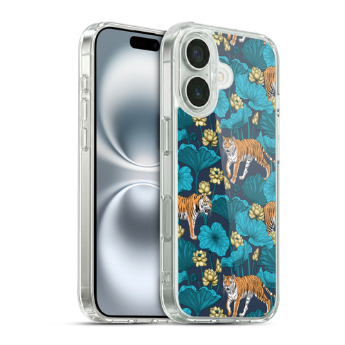 Katerina Kirilova Graphics Tigers In Lotus Pond Soft Gel Case for Apple iPhone 16 & MagSafe