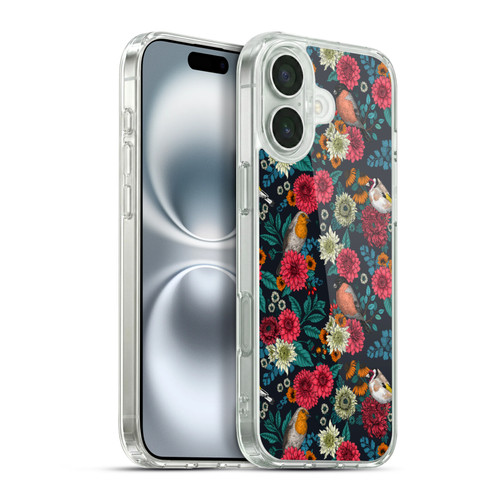 Katerina Kirilova Graphics Garden Birds Soft Gel Case for Apple iPhone 16 Plus & MagSafe