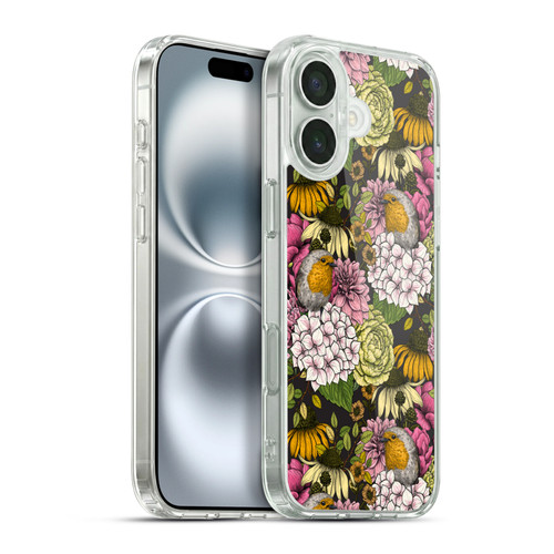 Katerina Kirilova Graphics Robins In The Garden Soft Gel Case for Apple iPhone 16 Plus & MagSafe