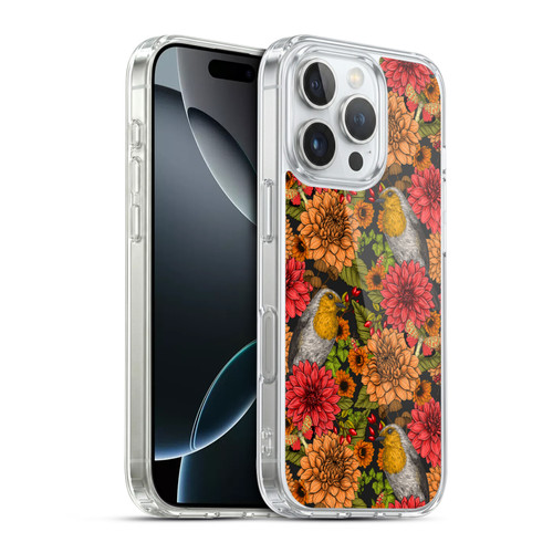 Katerina Kirilova Graphics Robins And Dahlias Soft Gel Case for Apple iPhone 16 Pro & MagSafe