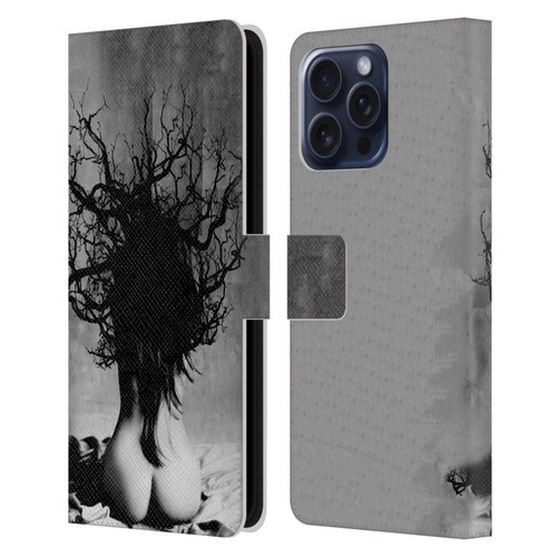 LouiJoverArt Black And White She Oak Leather Book Wallet Case Cover For Apple iPhone 16 Pro Max