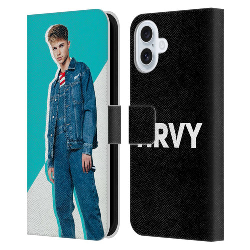 HRVY Graphics Calendar 8 Leather Book Wallet Case Cover For Apple iPhone 16 Plus