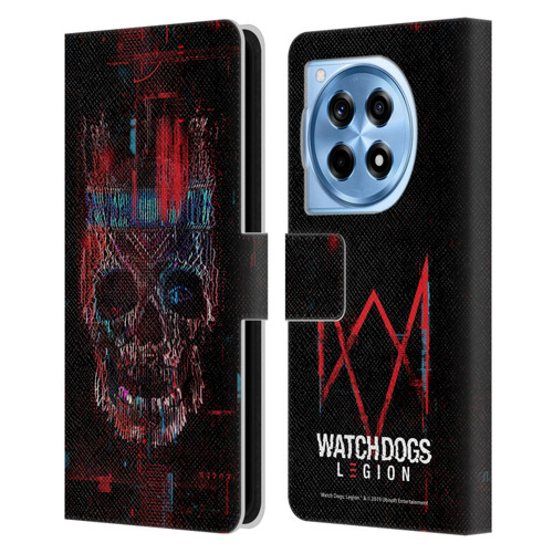 Watch Dogs Legion Key Art Skull Glitch Leather Book Wallet Case Cover For OnePlus 12R