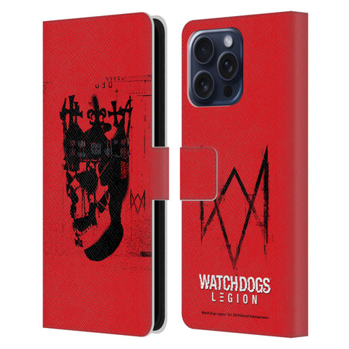 Watch Dogs Legion Street Art Ded Sec Skull Leather Book Wallet Case Cover For Apple iPhone 16 Pro Max