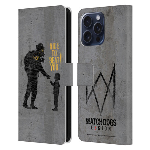 Watch Dogs Legion Street Art Nice To Beat You Leather Book Wallet Case Cover For Apple iPhone 16 Pro Max
