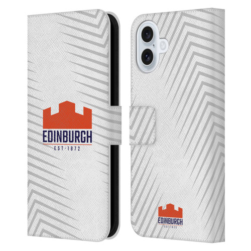 Edinburgh Rugby Graphic Art White Logo Leather Book Wallet Case Cover For Apple iPhone 16 Plus