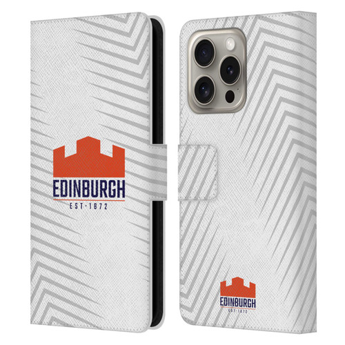 Edinburgh Rugby Graphic Art White Logo Leather Book Wallet Case Cover For Apple iPhone 16 Pro