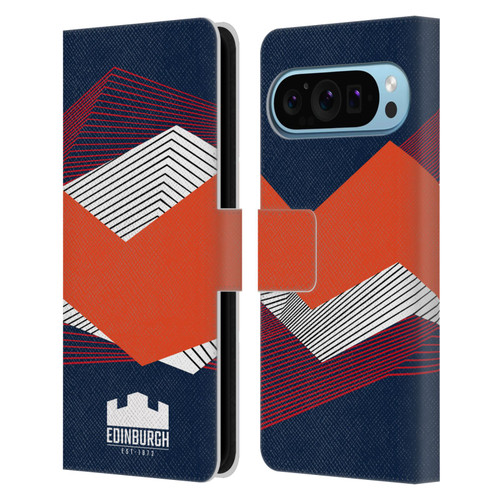Edinburgh Rugby Graphics Shapes Leather Book Wallet Case Cover For Google Pixel 9 / Pixel 9 Pro