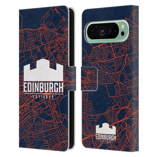 Edinburgh Rugby Graphics Map Leather Book Wallet Case Cover For Google Pixel 9 Pro XL