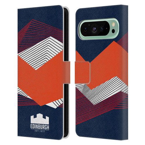 Edinburgh Rugby Graphics Shapes Leather Book Wallet Case Cover For Google Pixel 9 Pro XL