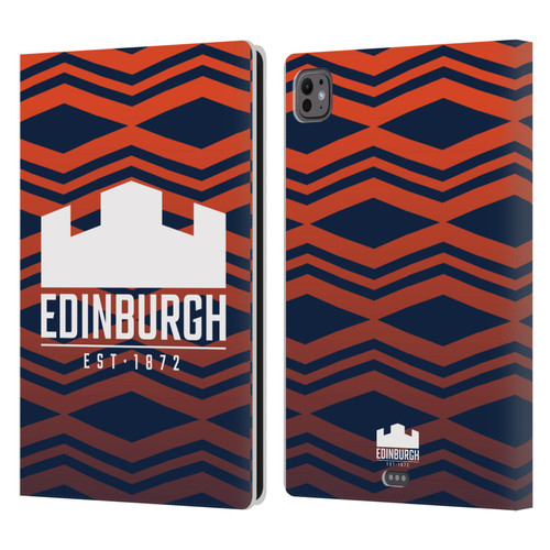 Edinburgh Rugby Graphics Pattern Gradient Leather Book Wallet Case Cover For Apple iPad Pro 11 M4 2024