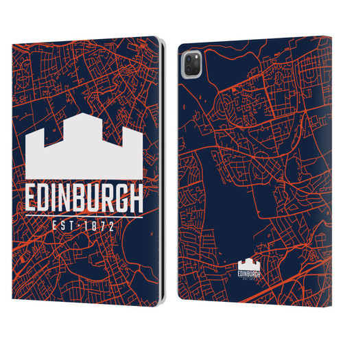 Edinburgh Rugby Graphics Map Leather Book Wallet Case Cover For Apple iPad Pro 13 M4 2024