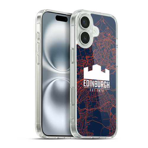 Edinburgh Rugby Graphics Map Soft Gel Case for Apple iPhone 16 Plus & MagSafe