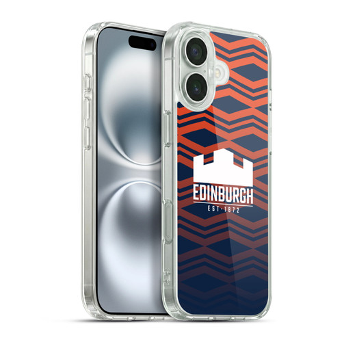 Edinburgh Rugby Graphics Pattern Gradient Soft Gel Case for Apple iPhone 16 Plus & MagSafe