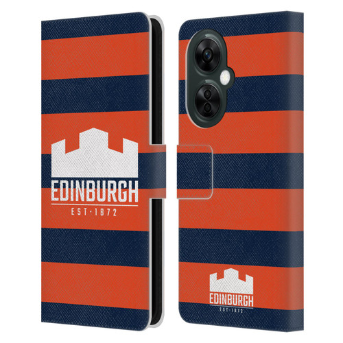 Edinburgh Rugby Graphics Stripes Leather Book Wallet Case Cover For OnePlus Nord CE 3 Lite 5G
