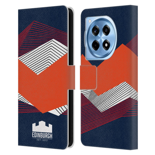 Edinburgh Rugby Graphics Shapes Leather Book Wallet Case Cover For OnePlus 12R