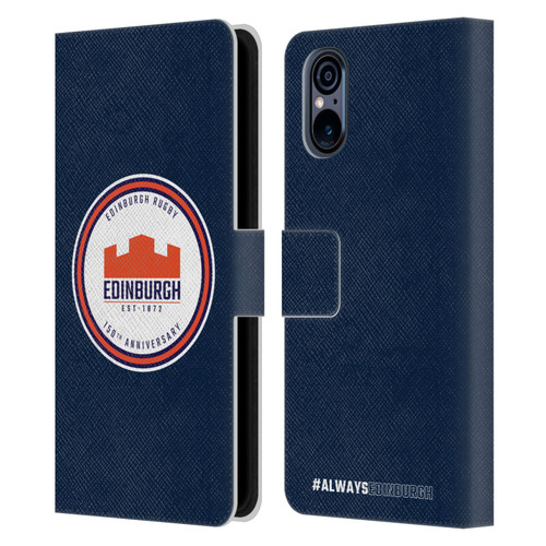 Edinburgh Rugby Graphics 150th Logo Leather Book Wallet Case Cover For Sony Xperia 5 V 5G