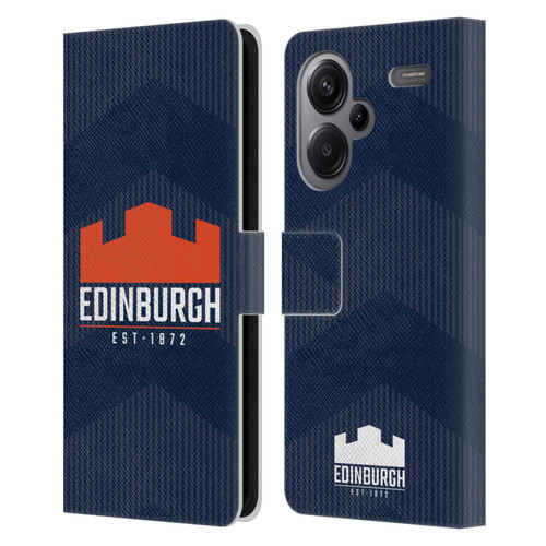 Edinburgh Rugby Graphics Lines Leather Book Wallet Case Cover For Xiaomi Redmi Note 13 Pro Plus 5G