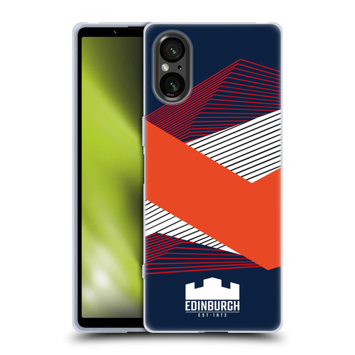 Edinburgh Rugby Graphics Shapes Soft Gel Case for Sony Xperia 5 V 5G